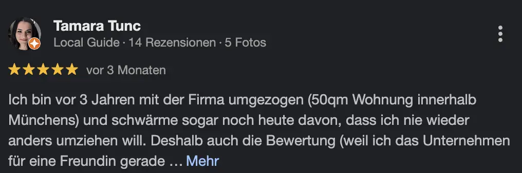 ZugUmZug Google Kundenbewertungen 4.9 Sterne